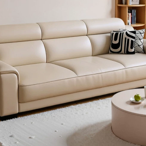 三人位客厅家用沙发 现代简约真皮沙发